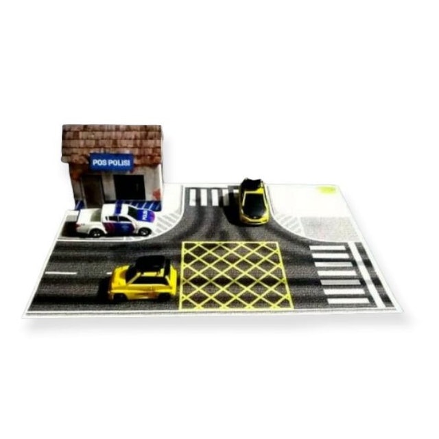 Diorama Papercraft Pos Polisi dan Jalan Raya  1