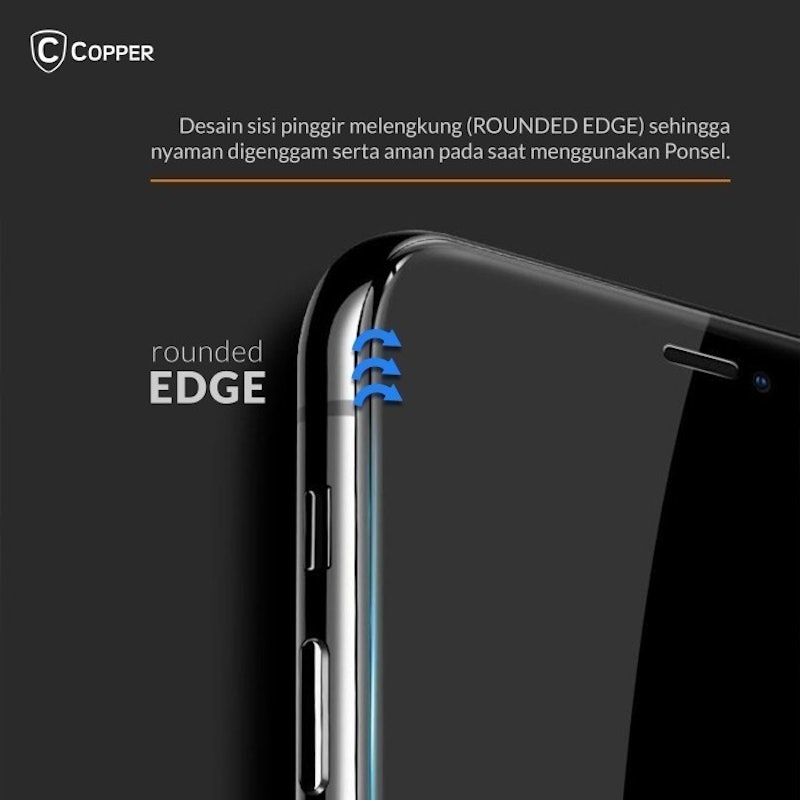 COPPER Tempered Glass Full Glue Anti-Glare for iPhone 3
