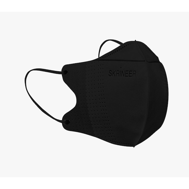 Skrineer Masker Duckbill Black Pink 4ply Earloop 7 Pcs