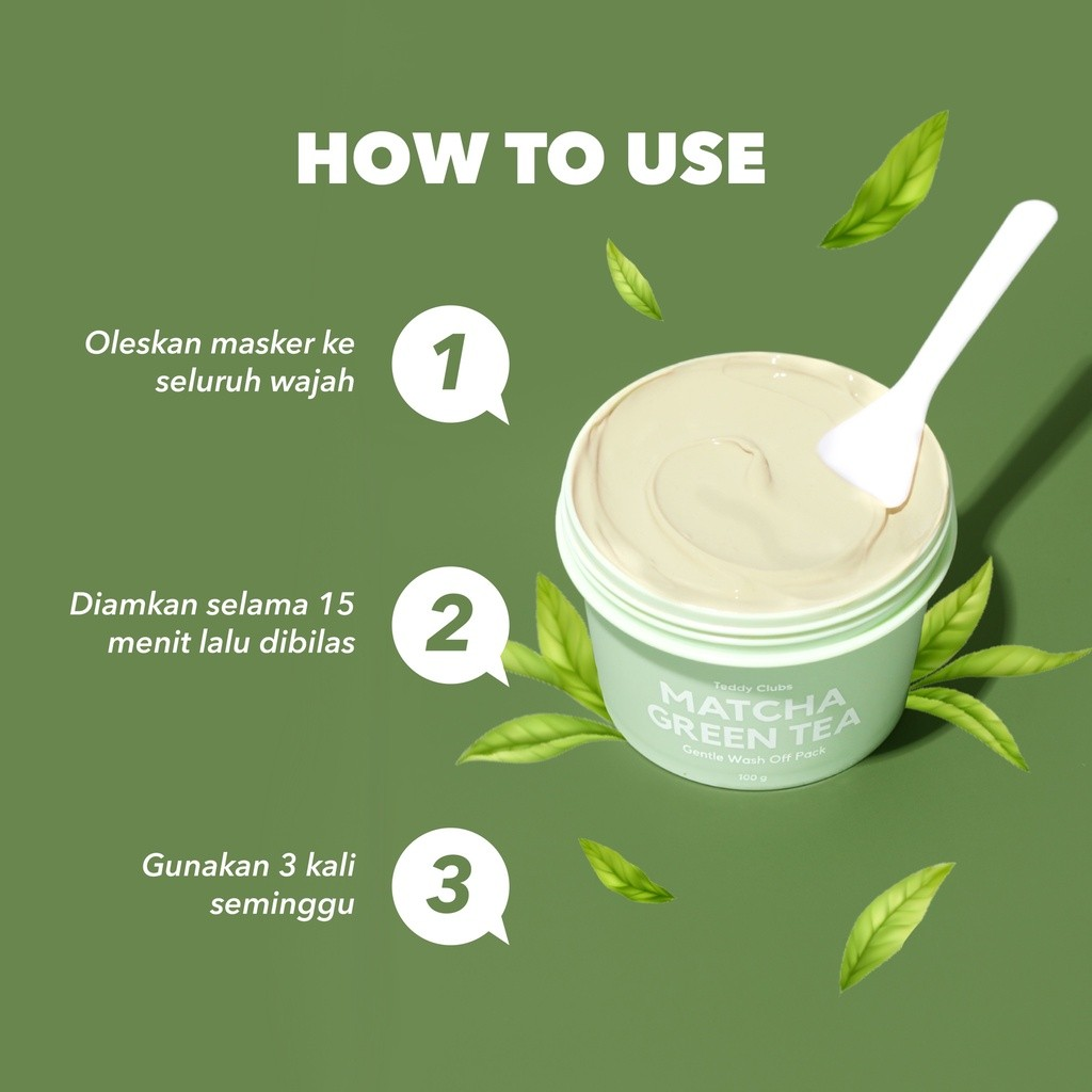 Pillars Cosmetiklon Indonesia Teddy Clubs Matcha Clay Mask