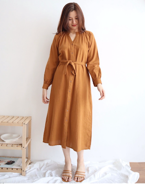 MSMO Eloise Maxi Dress Longsleeve Linen