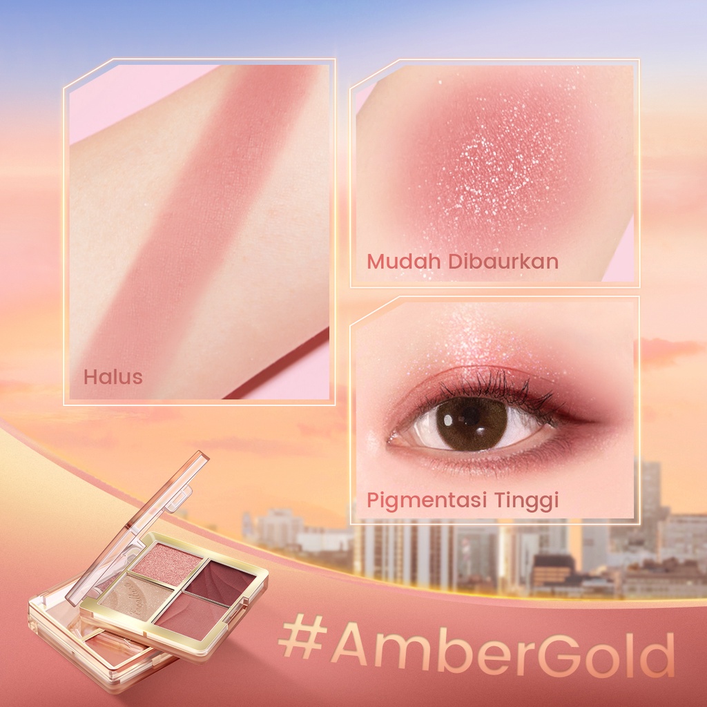 Shimmer Eyeshadow Palette 4 Shades Amber Gold 4