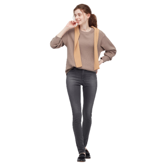Women T-Shirt Waffle Crew Neck Lengan Panjang 4