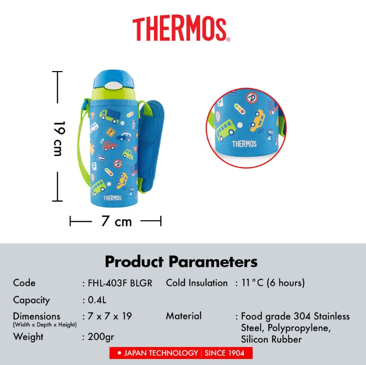 Thermos LLC Thermos Vacuum Insulated Straw Bottle for Baby 400ml FHL-403F 
