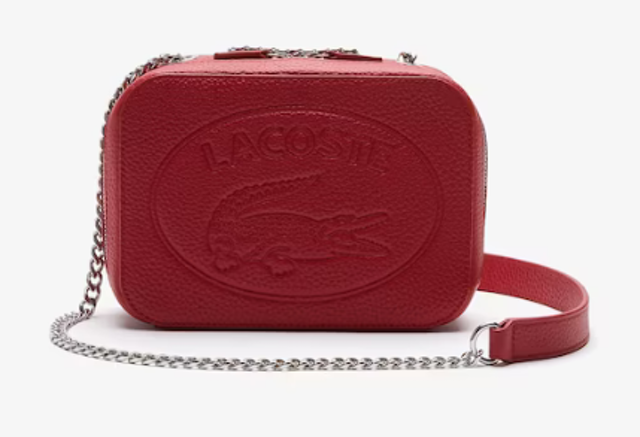 Lacoste Women’s Croco Crew Grained Leather Zip Shoulder Bag LACNF3391NLH17