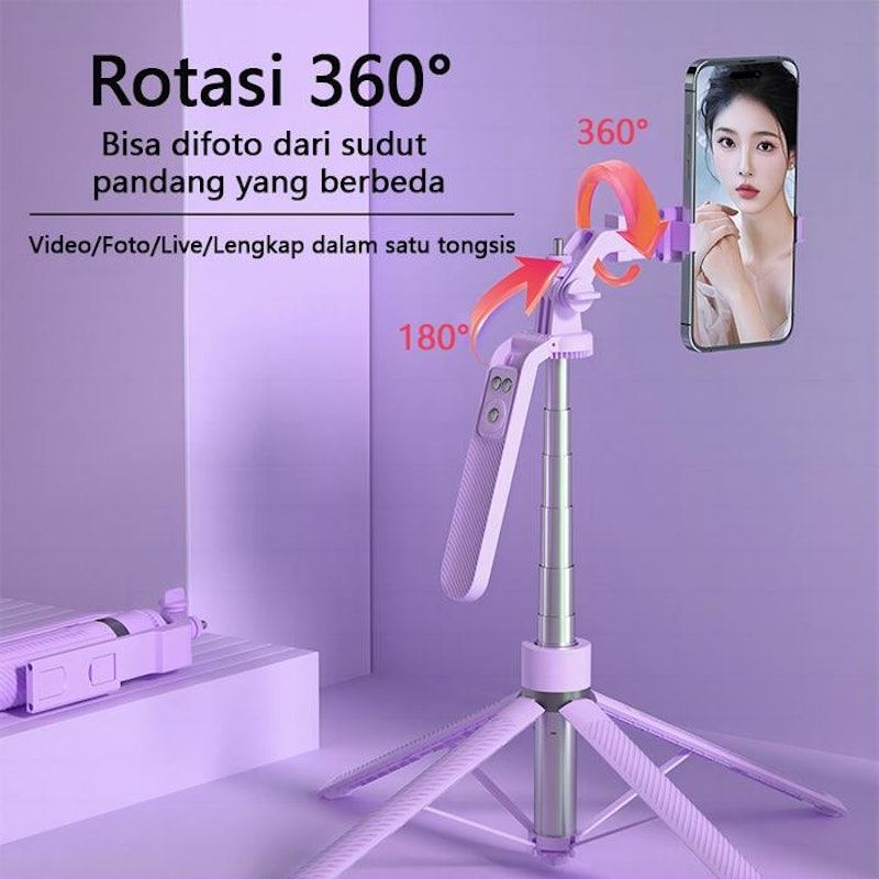TOOREA Tongsis Tripod Selfie Stick 4-Leg 2