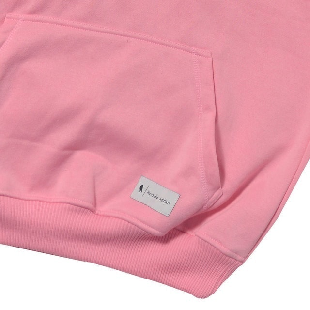 Hoodie Addict Pullover Hoodie Lengan Pendek - Pink Baby