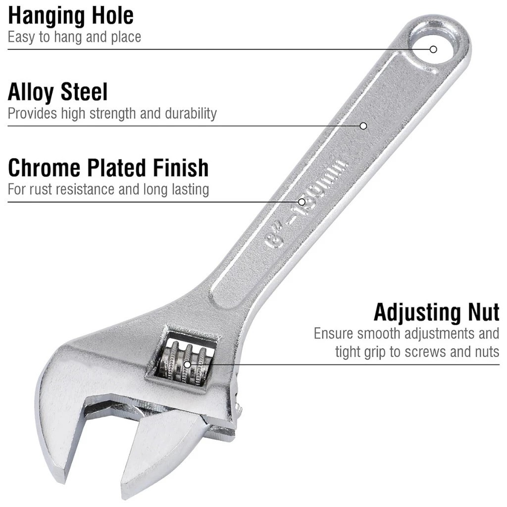 JLD Adjustable Wrench 6 inch 2