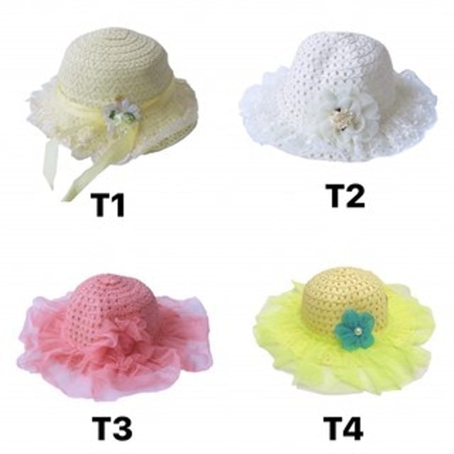 Fling Kids Topi Cantik Jerami Pantai Pita Anak