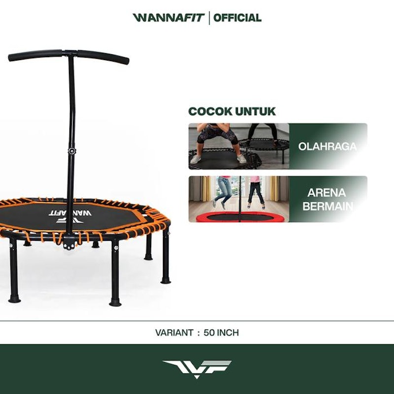 Wannafit Trampoline 50 inch Portable with Handle 3