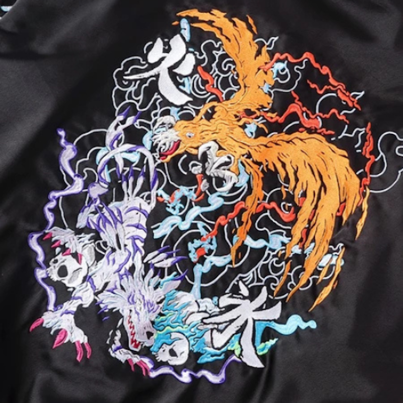 Dot The Goat Sukajan Jacket Garurumon VS Birdramon 3