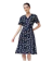 Hamlin Rachel Dress Wanita Lengan Pendek Motif Polka Dark Blue 1