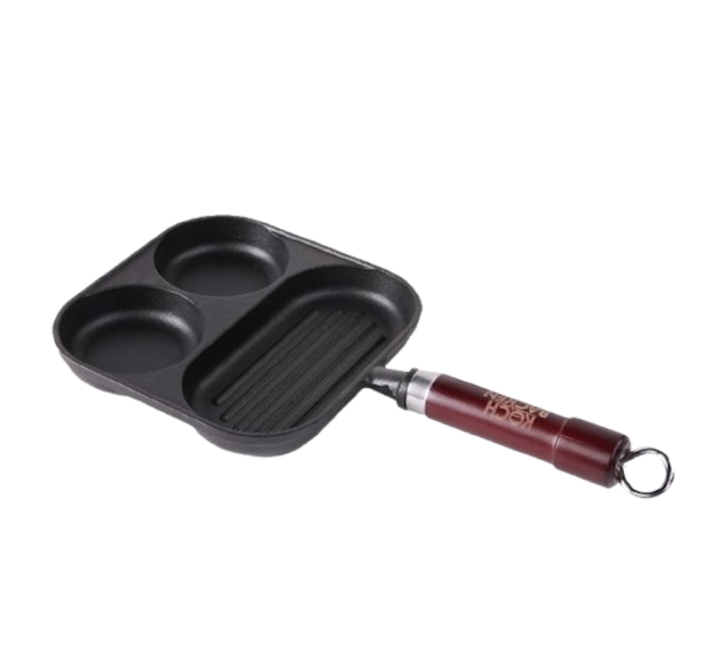 KOCH&BACKEN Nitriding Pre-seasoned Cast Iron Pan 3 in 1 1