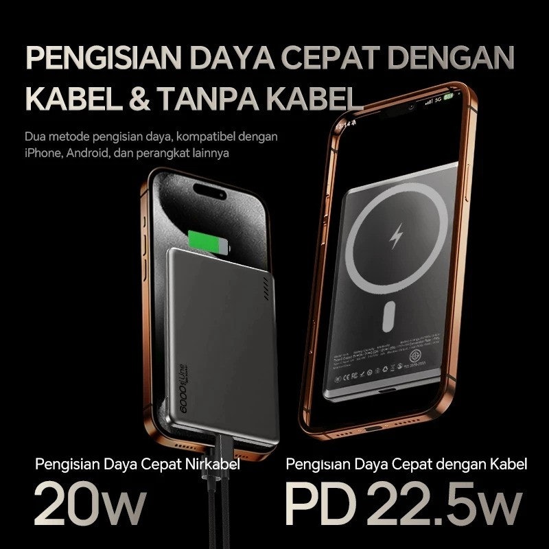 UNE 12000mah Powerbank Wireless Magnetic 3
