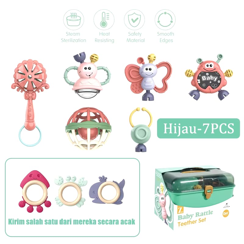 Gaudi Gaudi Baby Rattle Teether 7 pcs Box