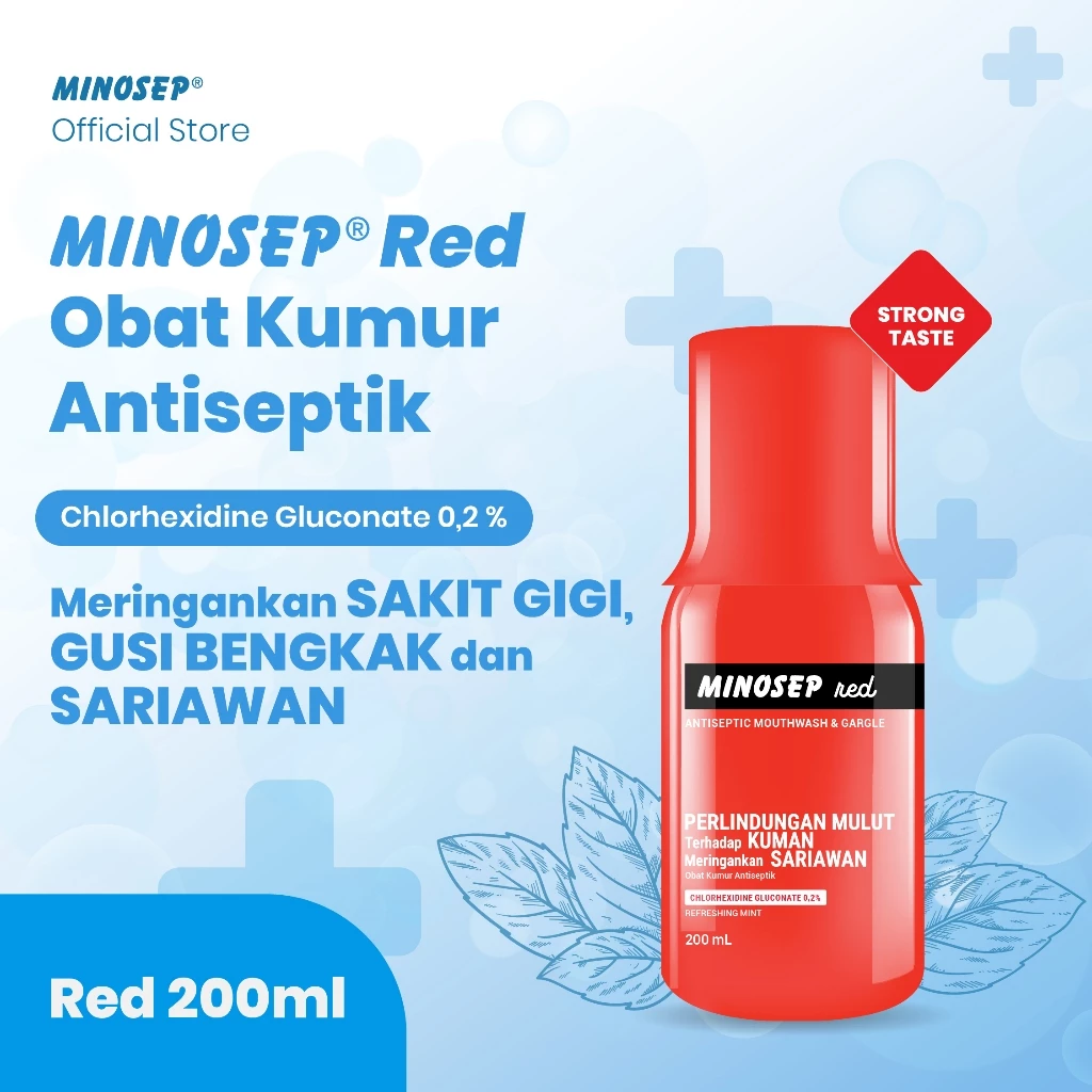 Genesis Oral Higinis MINOSEP Red Antiseptic Mouthwash 