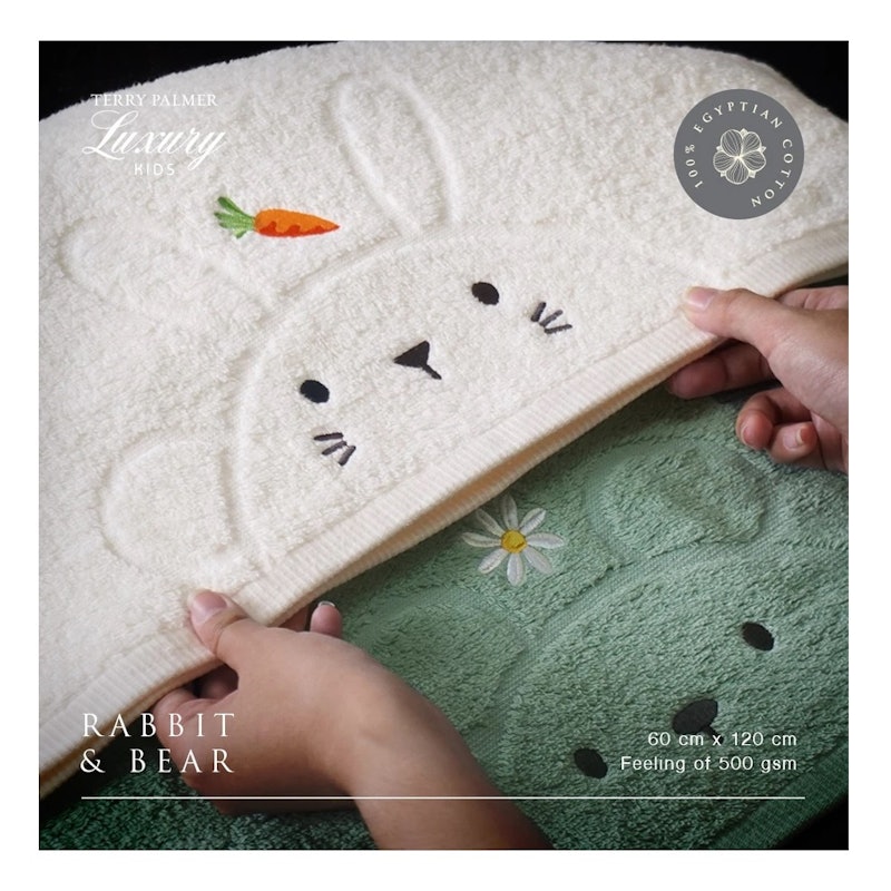 Terry Palmer Luxury Kids Handuk Bayi Rabbit & Bear 5