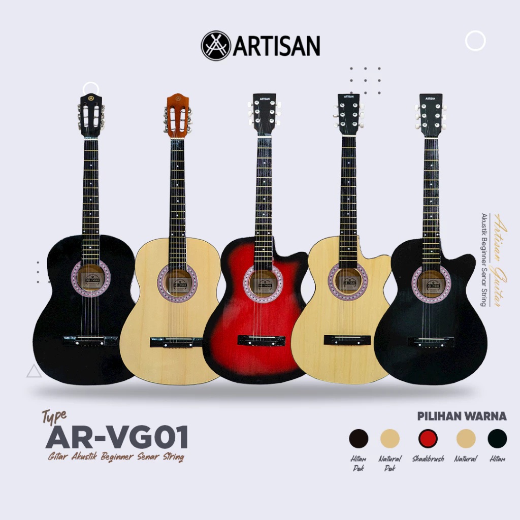 Artisan Gitar Akustik Beginner Natural AR-VG01