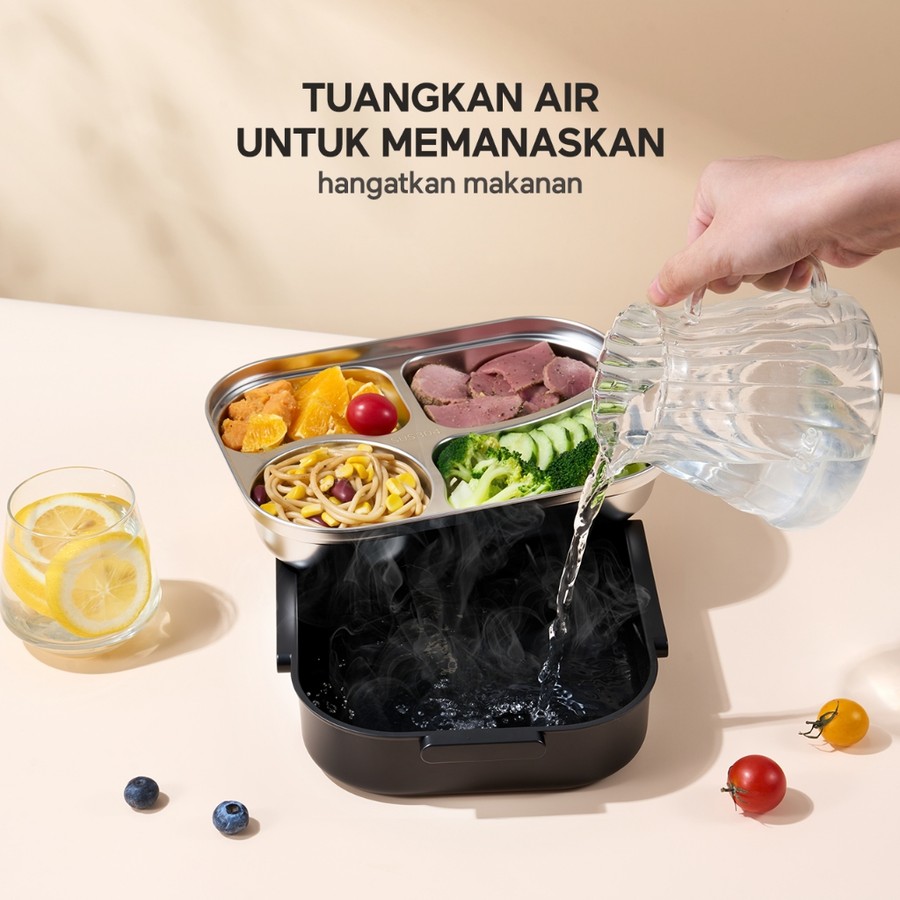 Dawey Etech Indonesia Ecentio Lunch Box Stainless Steel Anti Tumpah Set Tas Bekal