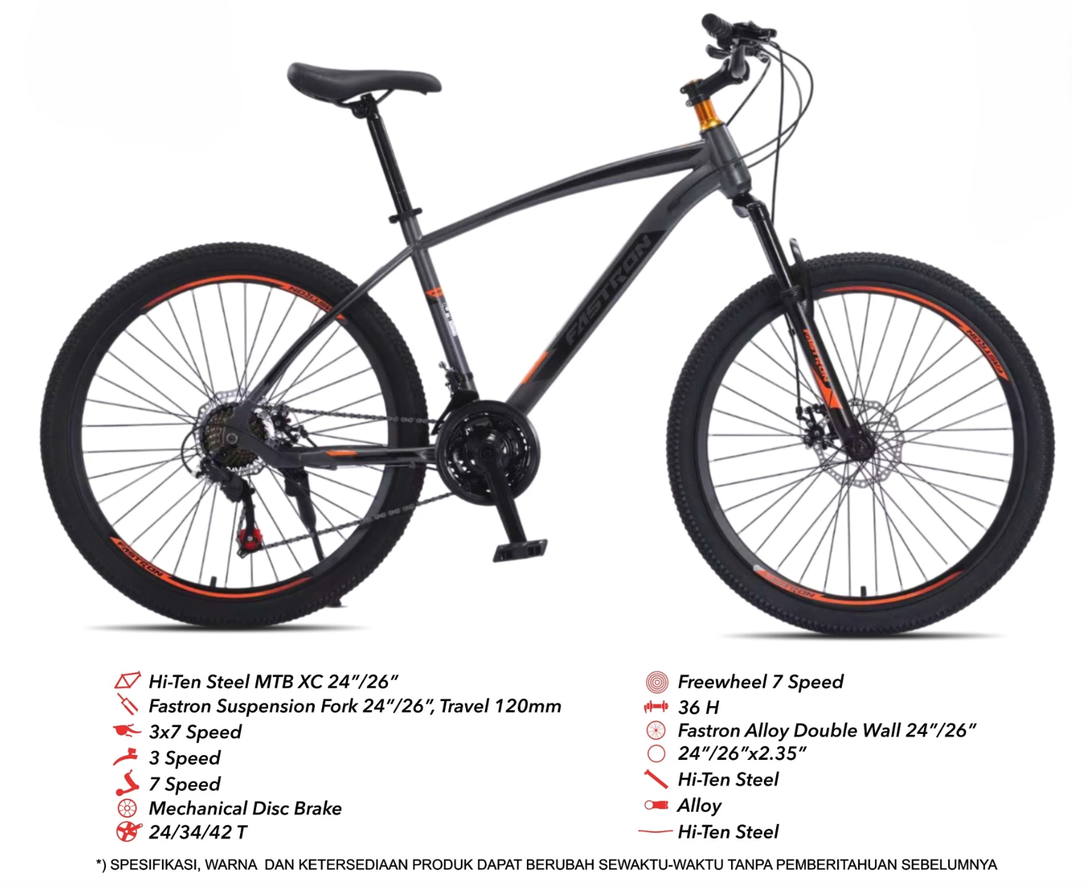 Roda Pasifik Mandiri Pacific MTB Fastron 26 Inch  F-260 DK 