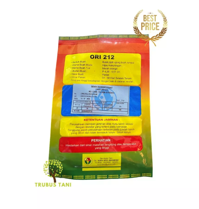 Aura Seed Indonesia Aura Seed Cabai Rawit Unggul ORI 212