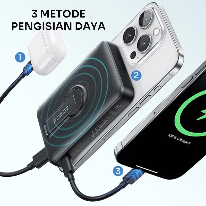 ROBOT Powerbank Magsafe Wireless 10.000 mAh 2