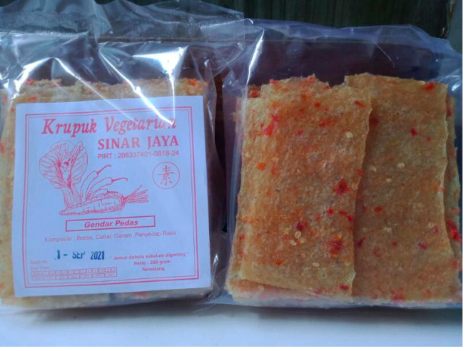 Sinar Jaya  Krupuk Vegetarian Gendar Pedas