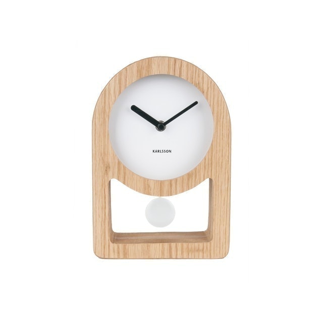 Table Clock Lena Pendulum Wood Veneer