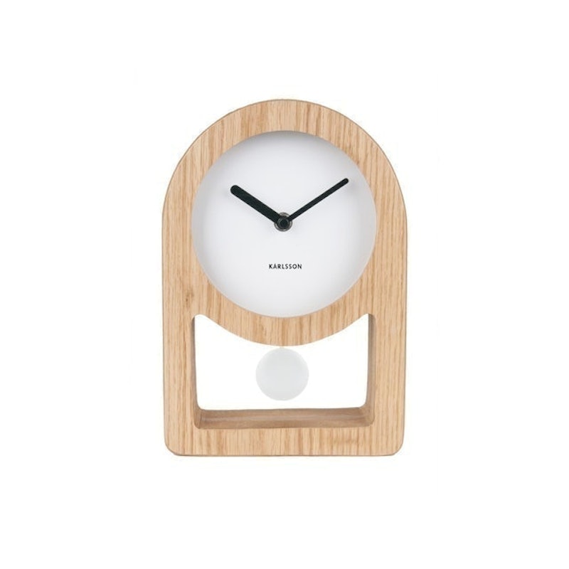 Table Clock Lena Pendulum Wood Veneer 1