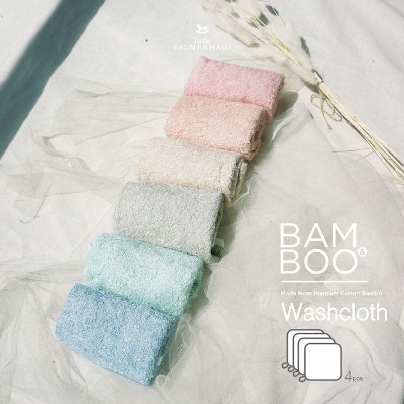 Little Palmerhaus Bam & Boo Bamboo Washcloth Set Of 4 1
