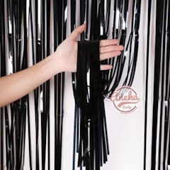 Black Foil Fringe Curtain