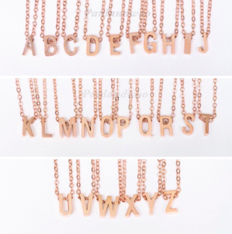 Panlandwoo Kalung Huruf Titanium Simple Alpha