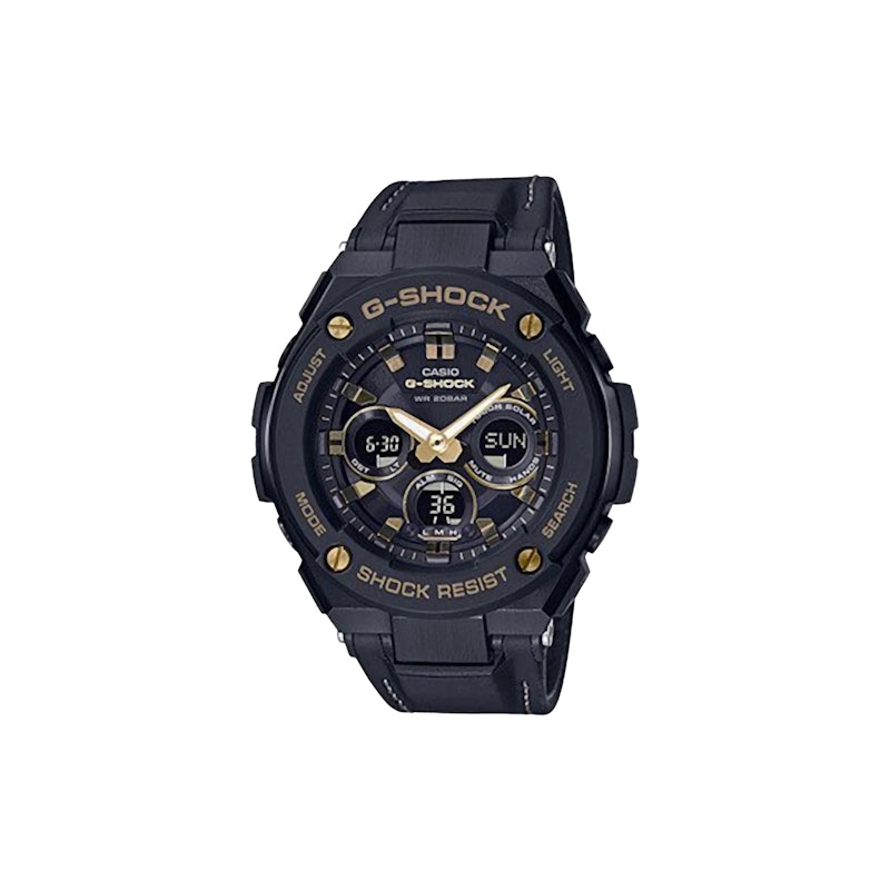 CASIO G-SHOCK Steel Men Digital Analog Dial Black Leather Strap 1