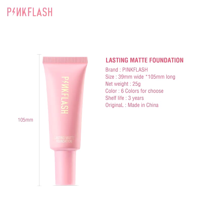 FCL Internasional Indonesia PINKFLASH OhMySelf Lasting Matte Foundation 04 Medium Peach