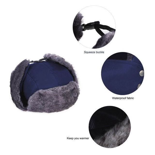  Topi Ushanka Russian 3in1