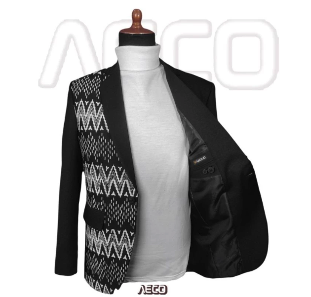  AECO Jas Blazer Batik Rumi Hitam