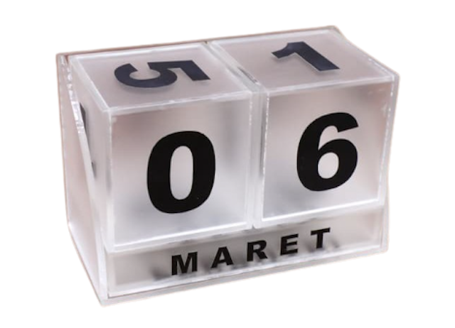 Acrylic Kalender Meja