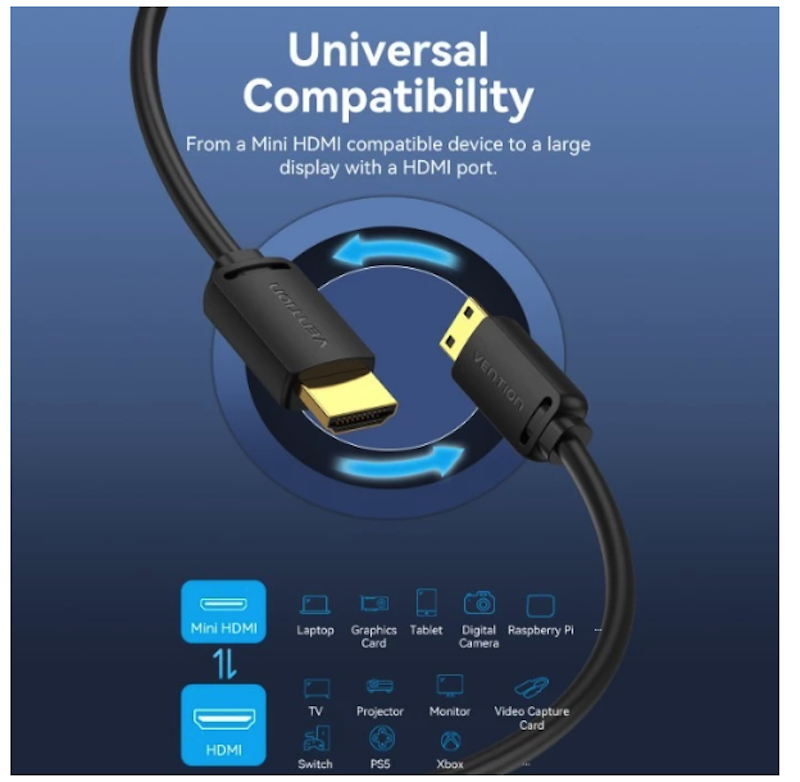 Vention HDMI™-C Male to HDMI™-A Male 4K 4