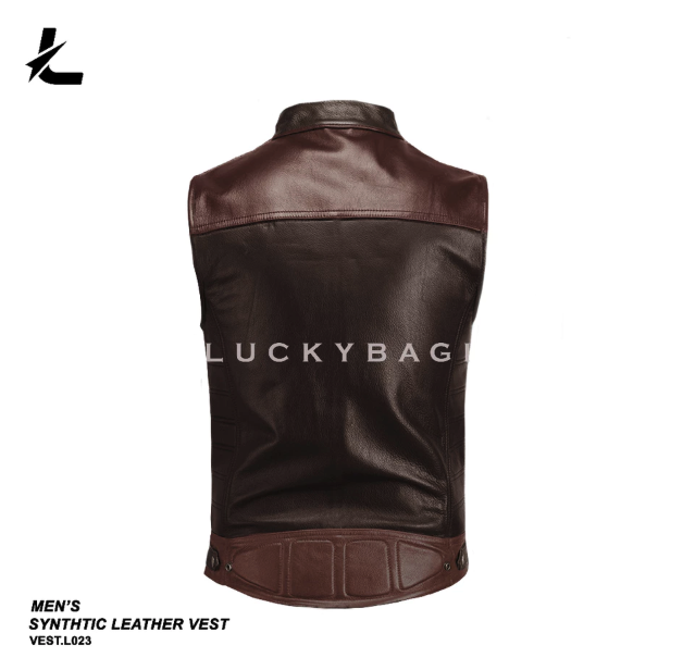  LUCKYBAGI Men's Synthetic Leather Vest  L023