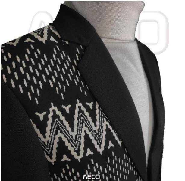  AECO Jas Blazer Batik Rumi Hitam