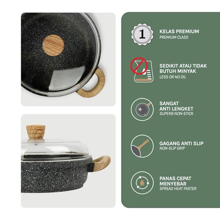 Debellin Grey Granite Shallow Casserole  4