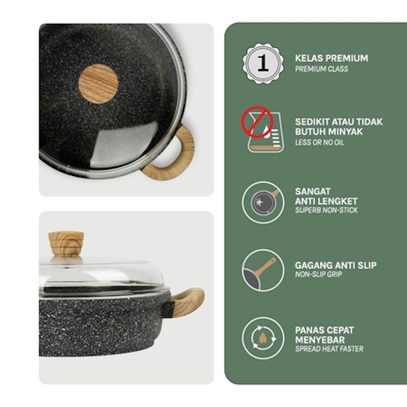 Debellin Grey Granite Shallow Casserole 4