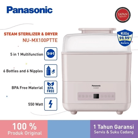 Panasonic Gobel Indonesia Panasonic Multifunctional Baby Bottle Steam Steriliser and Dryer NU-MX100PTTE