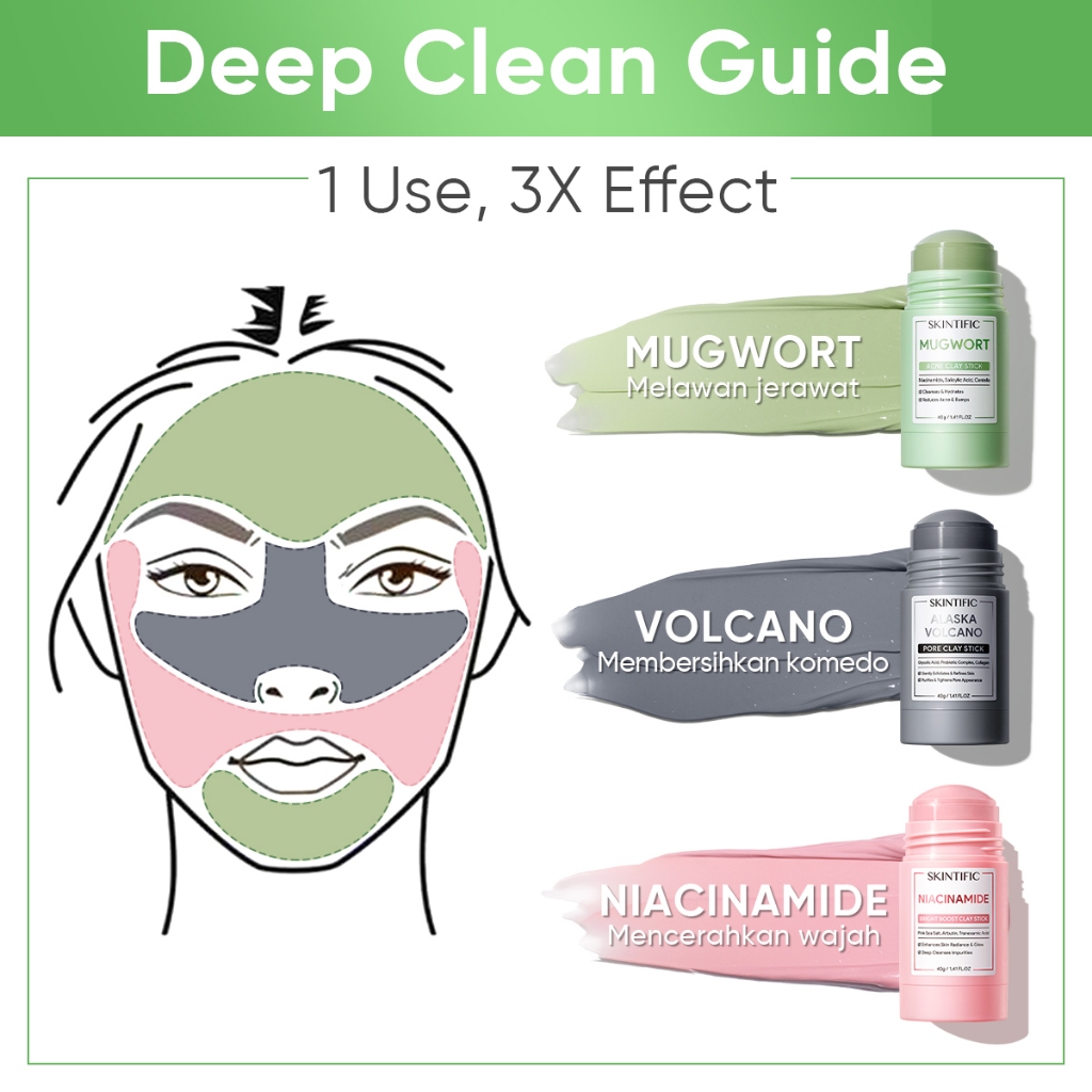 SKINTIFIC Cosmetics SKINTIFIC 3PCS Clay Stick All Varian