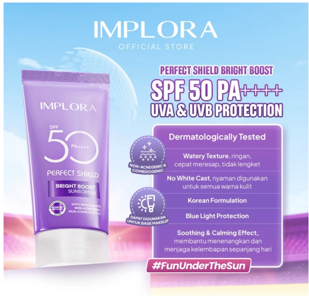 Implora Sukses Abadi Implora Perfect Shield Bright Boost Sunscreen SPF 50 PA++++
