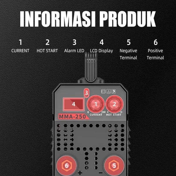 DOMHOAI Mesin Las 450 Watt Inverter MMA250