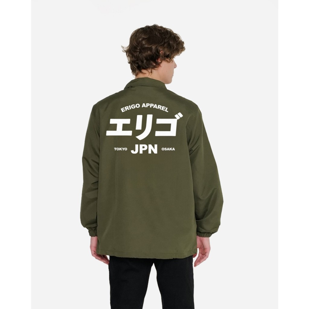 ERIGO Fujinkai Coach Jacket Graphic Ronin Olive