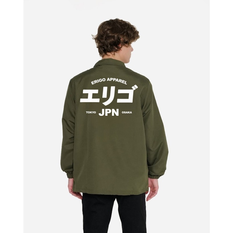 ERIGO Fujinkai Coach Jacket Graphic Ronin Olive 1