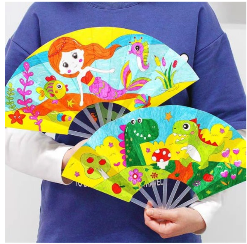  DIY Mewarnai Kipas Tangan Lipat