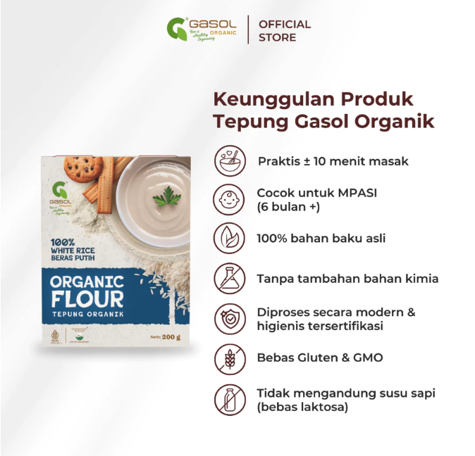 Gasol Pertanian Organik Gasol White Rice Organic Flour 